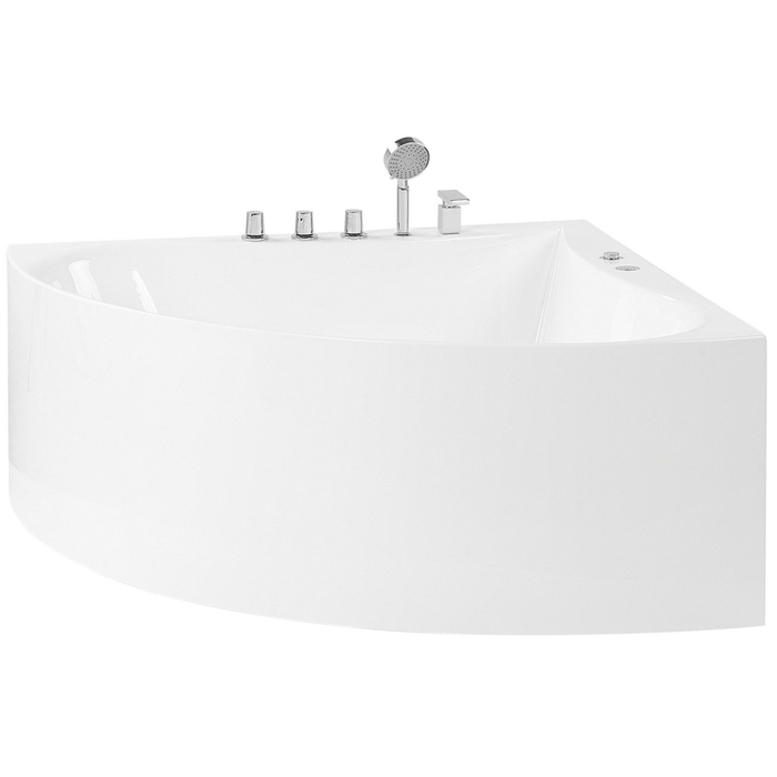 Vasca Idromassaggio Angolare Bianca con Argento Sanitario Acrilico Singolo 133 x 187 cm Idromassaggio Moderno