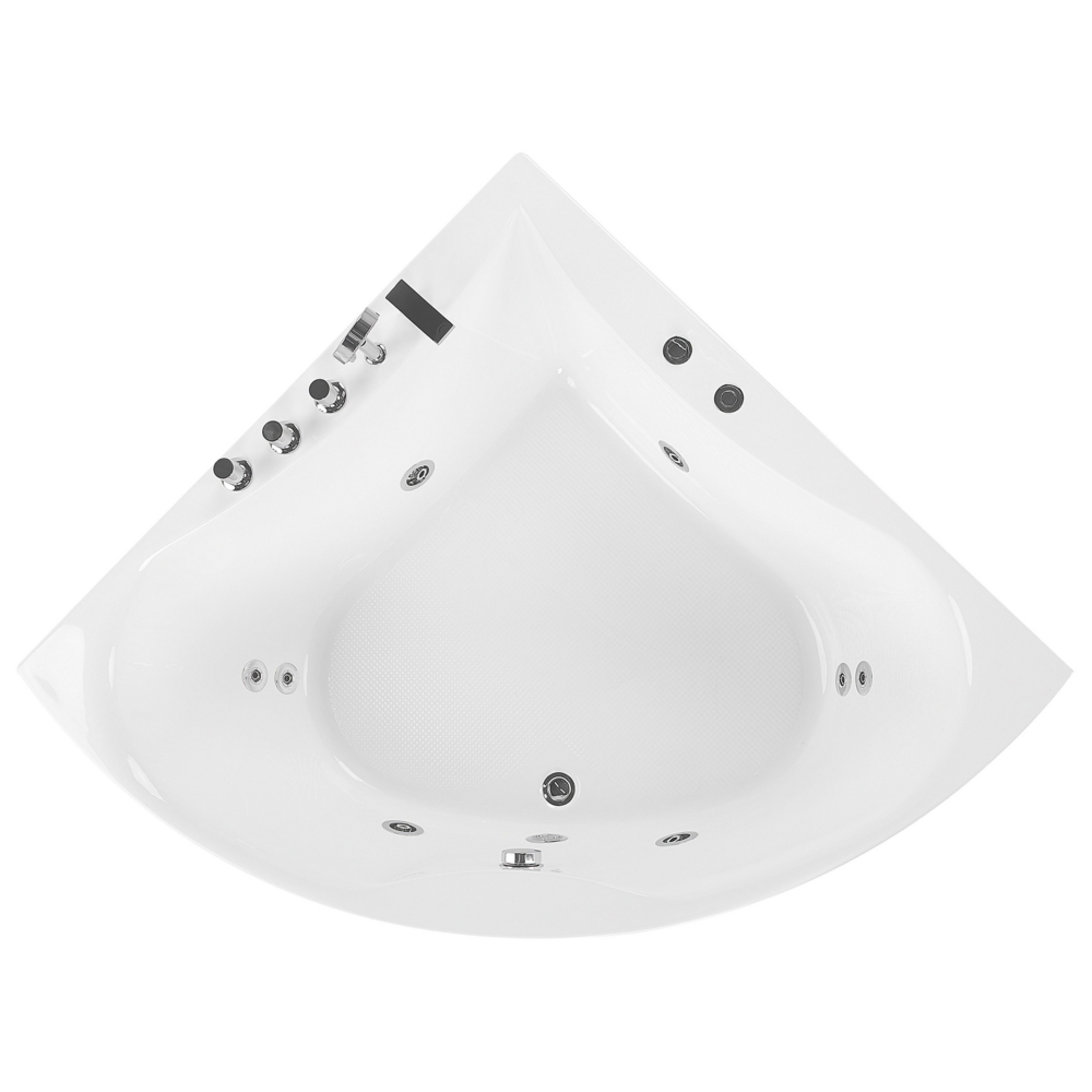 Vasca Idromassaggio Angolare Bianca con Argento Sanitario Acrilico Singolo 133 x 187 cm Idromassaggio Moderno