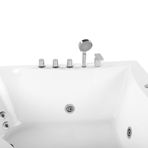 Vasca Idromassaggio Angolare Bianca con Argento Sanitario Acrilico Singolo 133 x 187 cm Idromassaggio Moderno