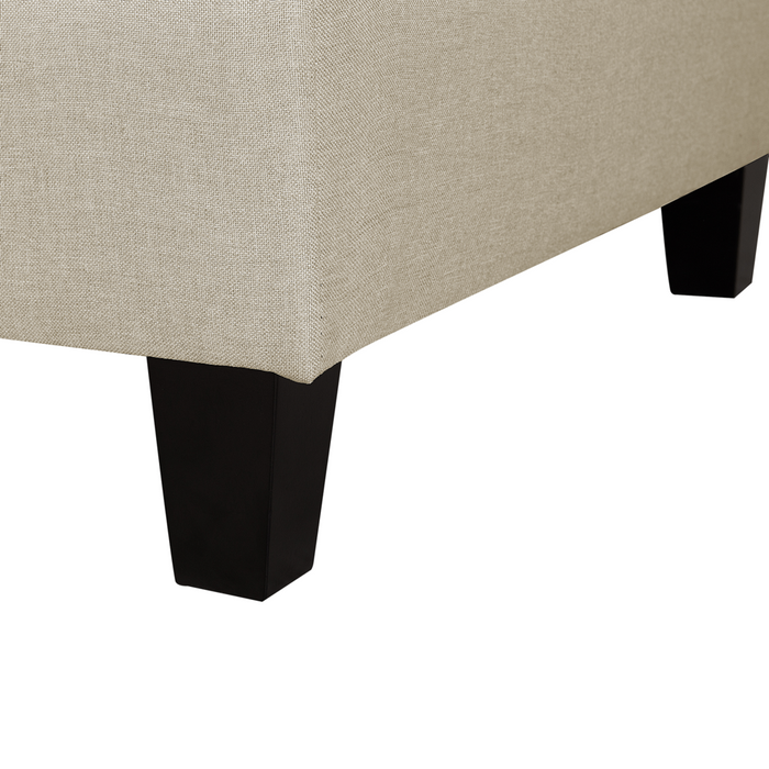 Pouf Poggiapiedi Tessuto Beige Imbottito Quadrato Minimalista Moderno
