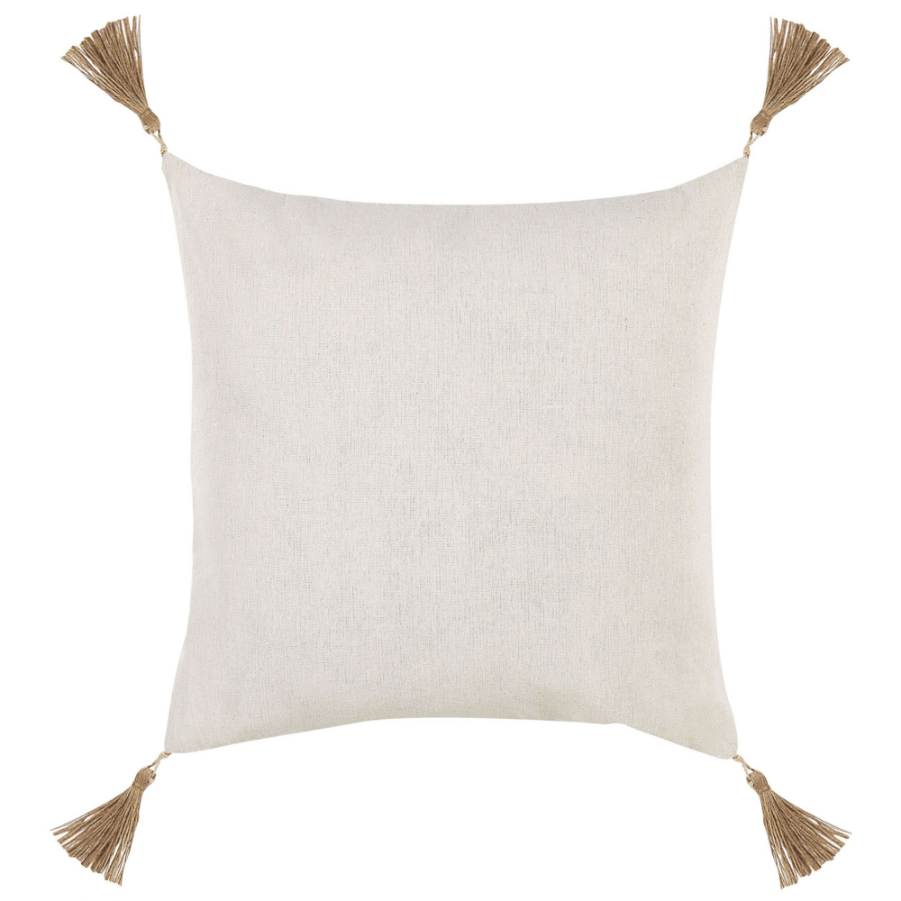 Set di 2 cuscini Decorativi Pizzo Bianco Motivo Floreale 45 x 45 cm con Nappe Accessori Decorativi