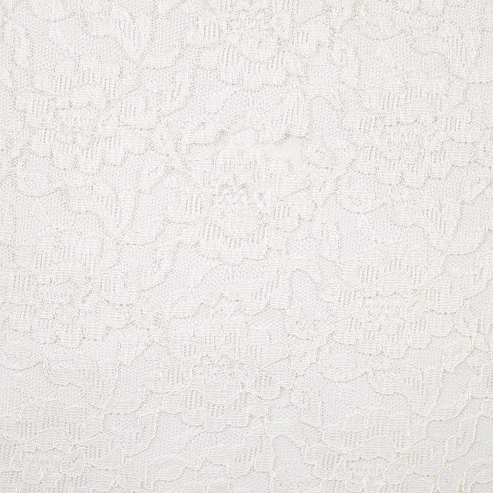 Set di 2 cuscini Decorativi Pizzo Bianco Motivo Floreale 45 x 45 cm con Nappe Accessori Decorativi