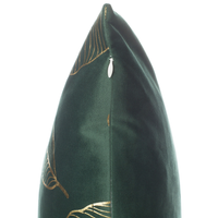 Set di 2 cuscini decorativi con motivo foglia di velluto verde 45 x 45 cm Accessori decorativi con stampa in lamina dorato