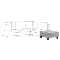 Pouf Poggiapiedi Rivestito Tessuto Grigio Chiaro Quadrato Minimalista Moderno