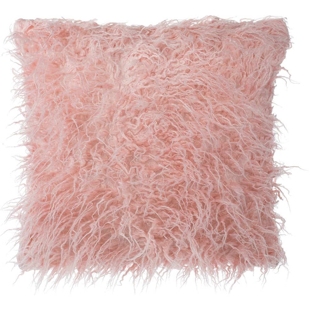 Set di 2 cuscini decorativi rosa in finta pelliccia Shaggy 45 x 45 cm