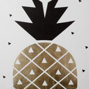 Set di 2 cuscini decorativi bianco ananas stampa dorato 45 x 45 cm accessori decorativi