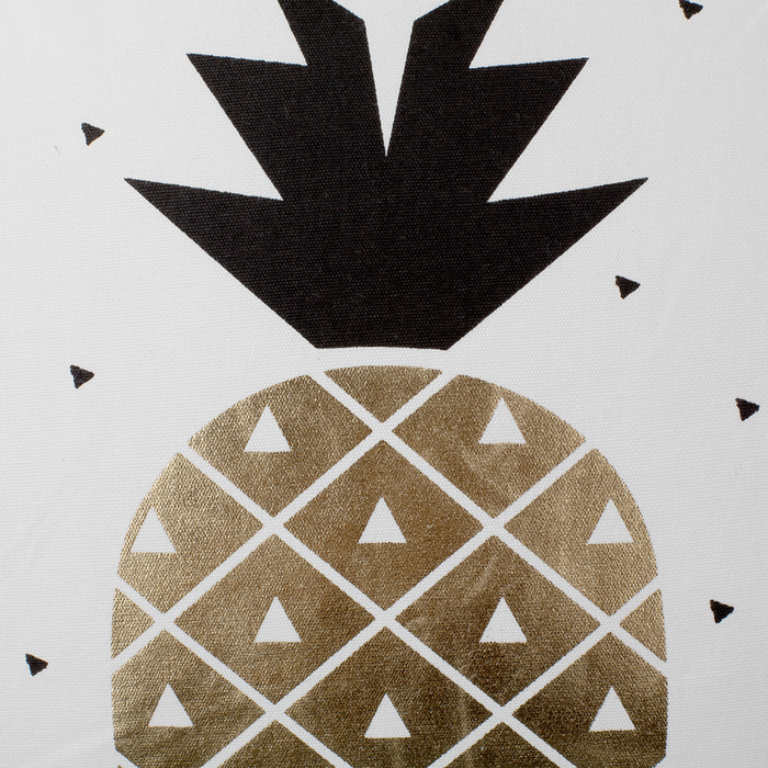 Set di 2 cuscini decorativi bianco ananas stampa dorato 45 x 45 cm accessori decorativi