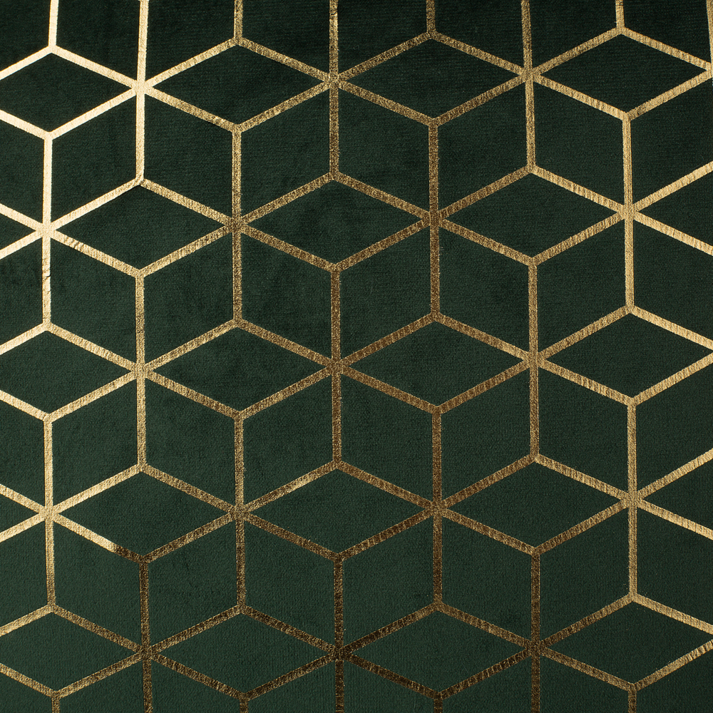 Set di 2 cuscini Decorativo Velluto Verde Motivo Cubo 45 x 45 cm Stampa Geometrica Lamina Moderno Glamour Decor Accessori