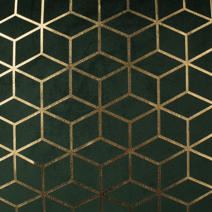 Set di 2 cuscini Decorativo Velluto Verde Motivo Cubo 45 x 45 cm Stampa Geometrica Lamina Moderno Glamour Decor Accessori