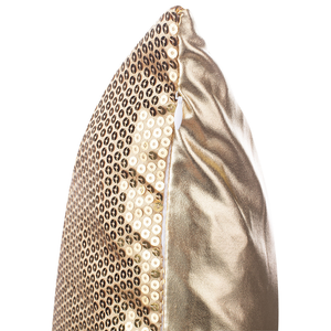 Set di 2 cuscini decorativi con paillettes dorate 45 x 45 cm Glitter