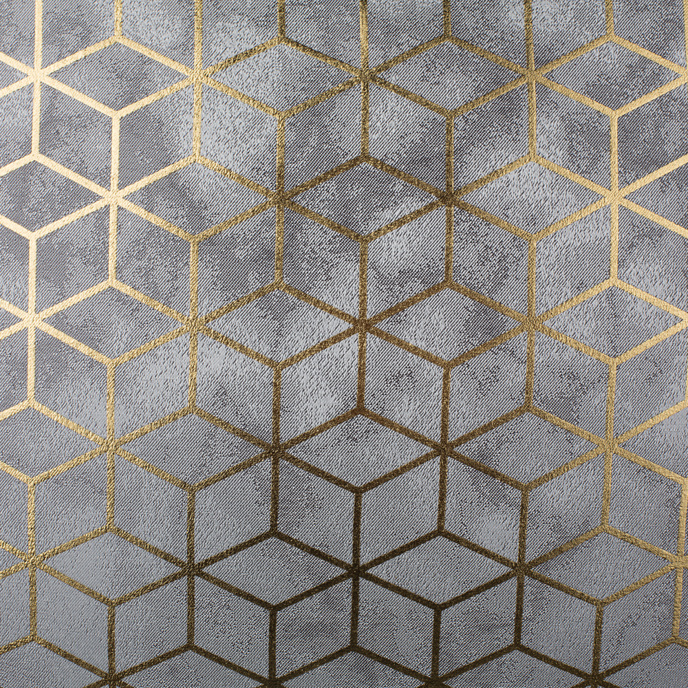 Set di 2 cuscini decorativi motivo cubo jacquard argento 45 x 45 cm con stampa geometrica nappe