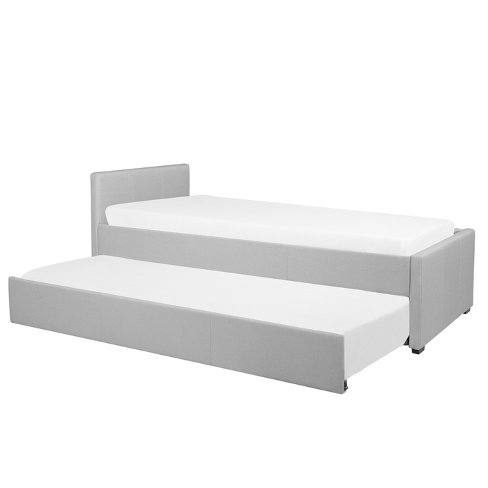 Divano Letto estraibile Rivestimento in tessuto grigio Small Single Size Guest Underbed