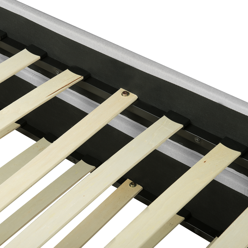 Divano Letto estraibile Rivestimento in tessuto grigio Small Single Size Guest Underbed