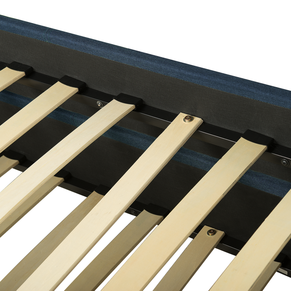 Divano Letto estraibile Rivestimento in tessuto blu Small Single Size Guest Underbed