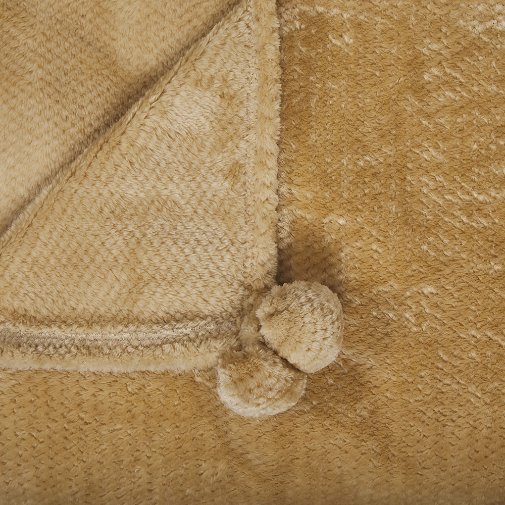 Coperta Giallo Plaid 200 x 220 con nappe Morbido Copriletto moderno