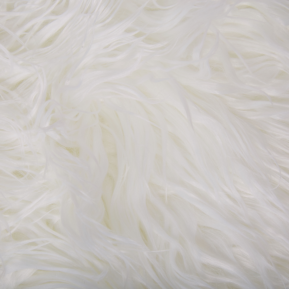 Copripiumino bianco 200 x 220 cm in pelliccia sintetica shaggy fuzzy camera da letto