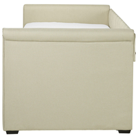 Divano Letto estraibile Rivestimento in tessuto beige Small Single Size Guest Underbed abbottonato