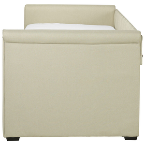 Divano Letto estraibile Rivestimento in tessuto beige Small Single Size Guest Underbed abbottonato