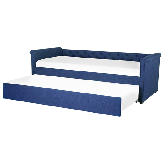 Divano Letto estraibile Rivestimento in tessuto blu Small Single Size Guest Underbed abbottonato
