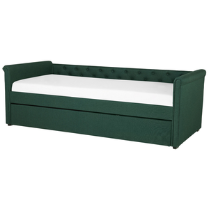 Letto estraibile in tessuto verde tappezzeria Small Single Size Guest Underbed abbottonato