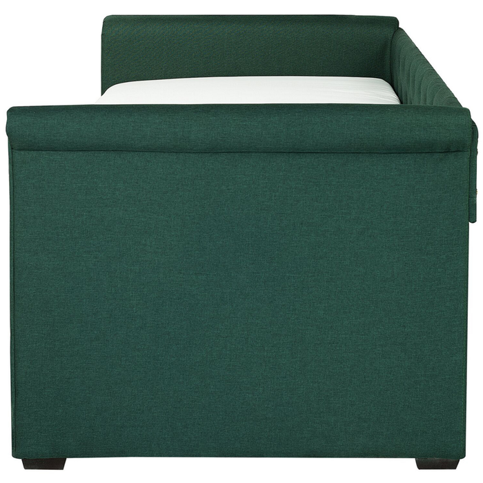 Letto estraibile in tessuto verde tappezzeria Small Single Size Guest Underbed abbottonato