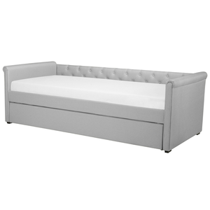 Divano Letto estraibile Rivestimento in tessuto grigio Small Single Size Guest Underbed