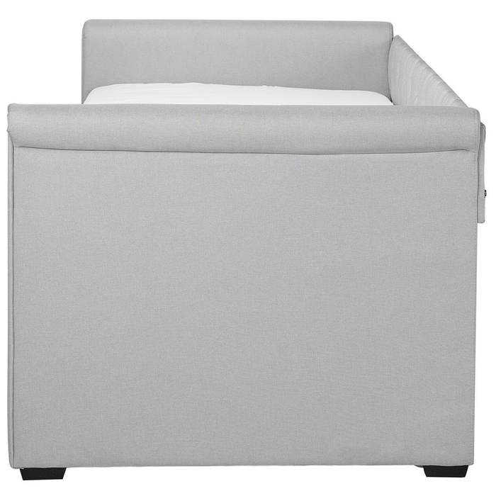Divano Letto estraibile Rivestimento in tessuto grigio Small Single Size Guest Underbed