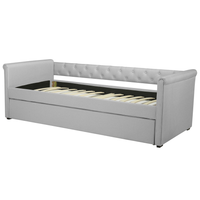 Divano Letto estraibile Rivestimento in tessuto grigio Small Single Size Guest Underbed