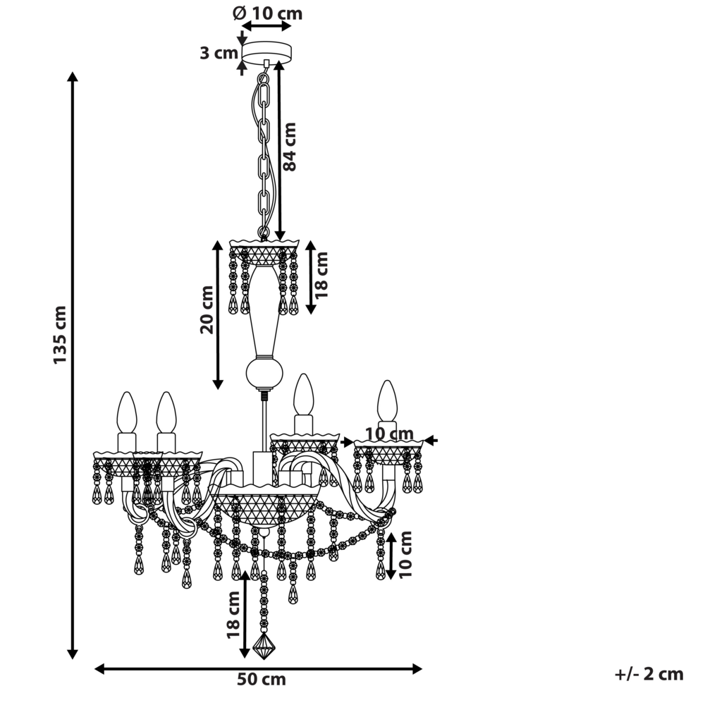 Lampadario Nero con Cristalli 4 Luci Glam illuminazione moderna