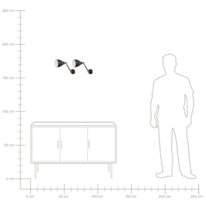 Set di 2 Lampade da Parete applique Faretti da parete in metallo grigio grafite Lampada da lettura piccola con braccio oscillante