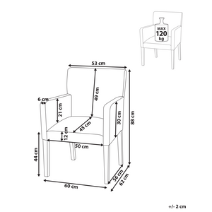 Sedia da pranzo Rivestimento in tessuto beige Gambe in legno Seduta elegante con braccioli