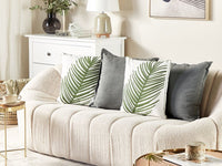 Set di 2 cuscini decorativi bianchi con stampa di foglie di palma in cotone verde 45 x 45 cm motivo floreale arredamento retrò accessori