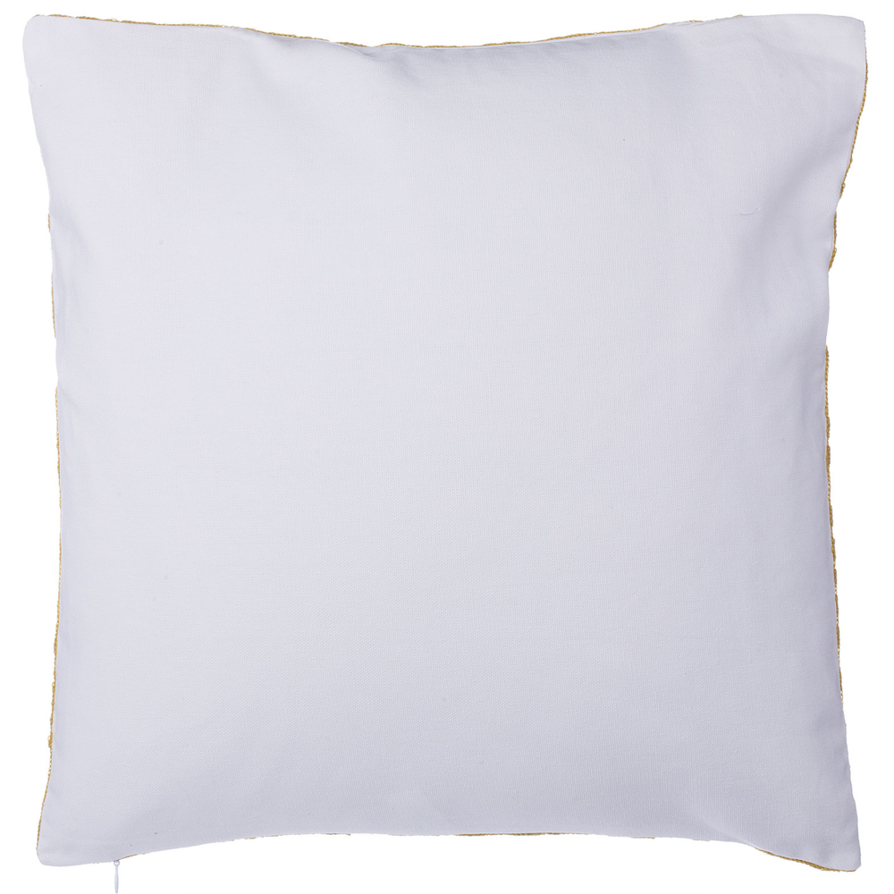 Set di 2 cuscini decorativi in cotone cachi motivo a foglie ricamate 45 x 45 cm Accessori per decorazioni floreali retrò