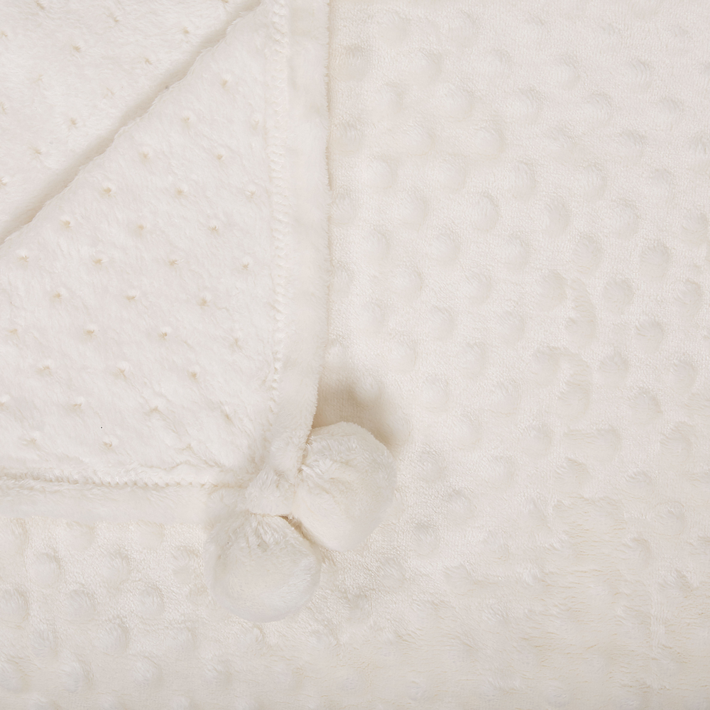 Coperta Crema Copriletto 150 x 200 con nappe Texture Popcorn Morbido Copriletto