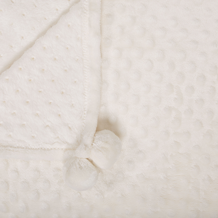 Coperta Crema Copriletto 150 x 200 con nappe Texture Popcorn Morbido Copriletto