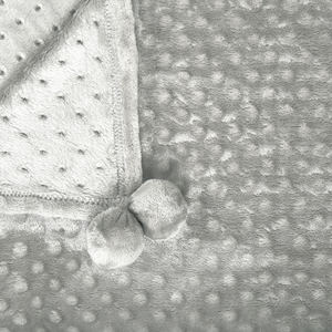 Coperta Grigio Chiaro Plaid 200 x 220 con nappe Texture Popcorn Morbido Copriletto