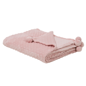 Coperta Rosa Plaid 150 x 200 con nappe Texture Popcorn Morbido Copriletto