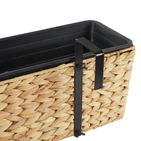 Vaso per piante Beige Giacinto d'acqua Intreccio Rettangolare 80 x 20 cm Sintetico con fori di scolo