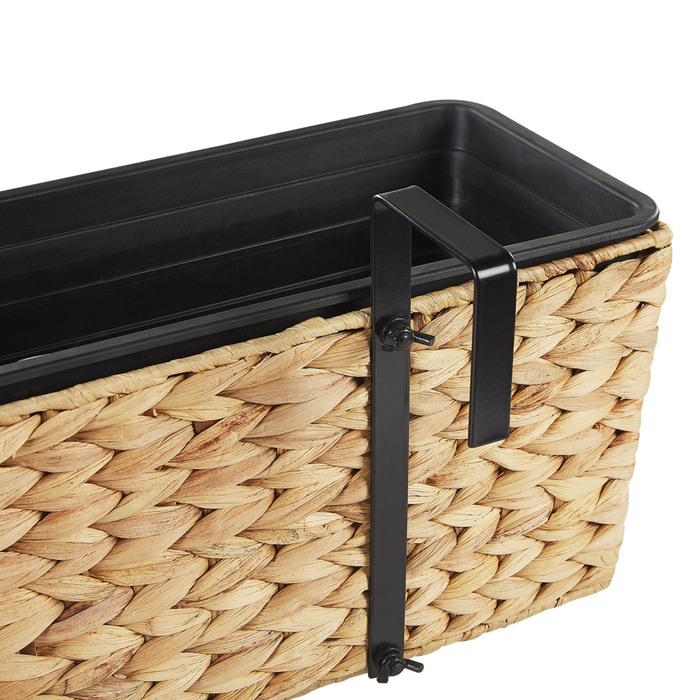 Vaso per piante Beige Giacinto d'acqua Intreccio Rettangolare 80 x 20 cm Sintetico con fori di scolo