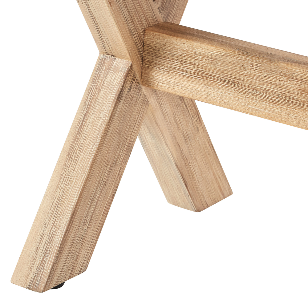 Sgabello da giardino per esterni Sedile in fibra di cemento grigio Base in legno di acacia chiaro Poggiapiedi moderno per patio