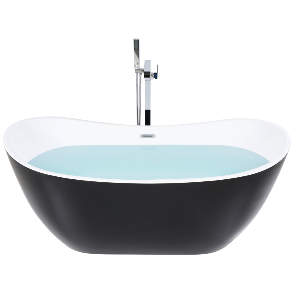 Vasca da bagno nera con argento sanitario singolo acrilico 170 x 77 cm autoportante moderno