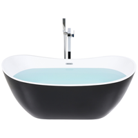 Vasca da bagno nera con argento sanitario singolo acrilico 170 x 77 cm autoportante moderno
