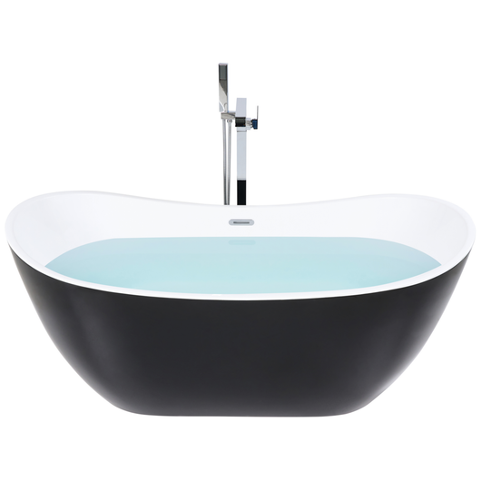 Vasca da bagno nera con argento sanitario singolo acrilico 170 x 77 cm autoportante moderno