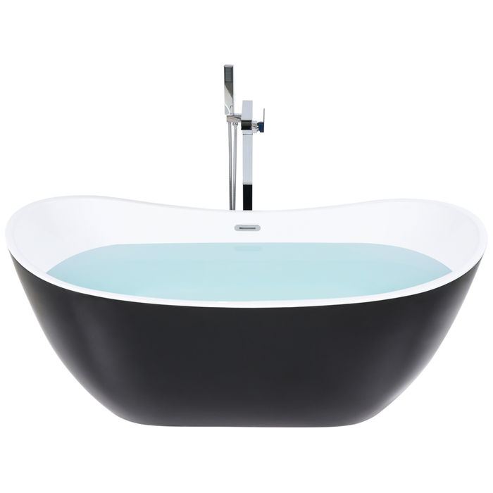 Vasca da bagno nera con argento sanitario singolo acrilico 170 x 77 cm autoportante moderno