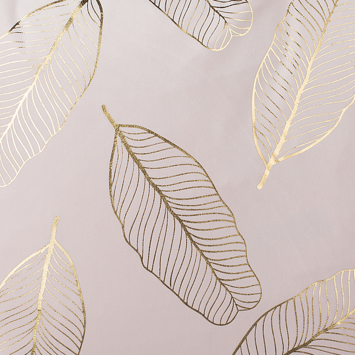 Set di 2 cuscini decorativi motivo foglia di velluto rosa 45 x 45 cm accessori decorativi con stampa in lamina dorato