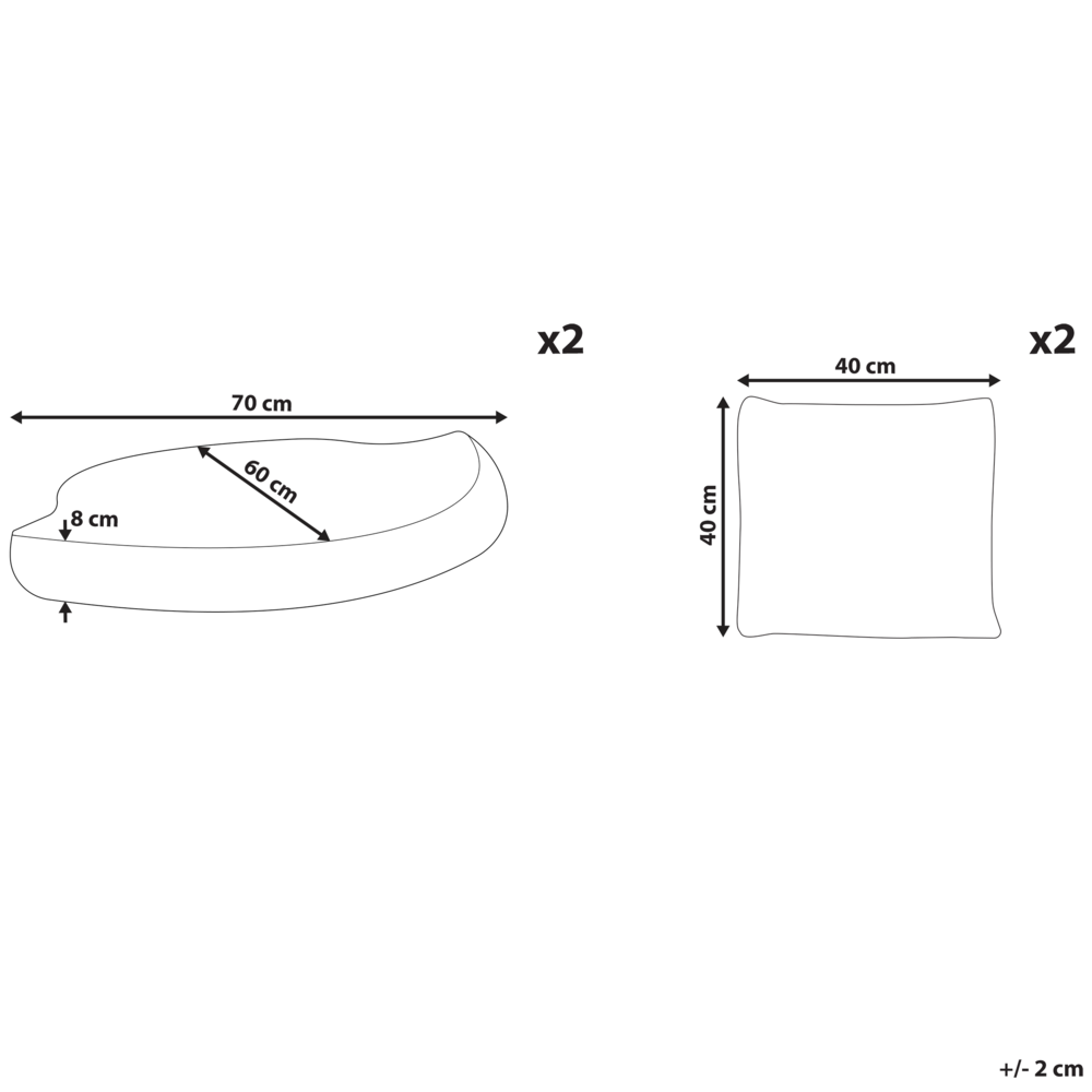 Fodere per cuscini da esterno per giardino Set grigio resistente all'acqua minimalista
