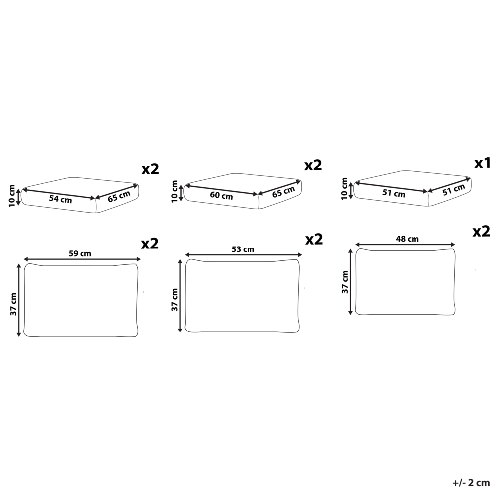 Set fodere per cuscini da esterno in tessuto grigio per mobili da giardino e federe per cuscini