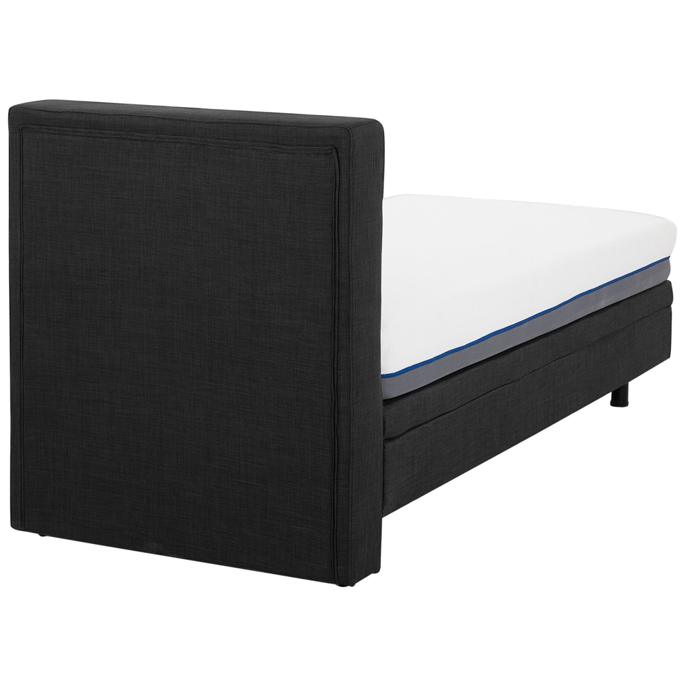 Letto Tessuto Grigio Scuro Elettrico Regolabile con Telecomando 80 x 200 cm