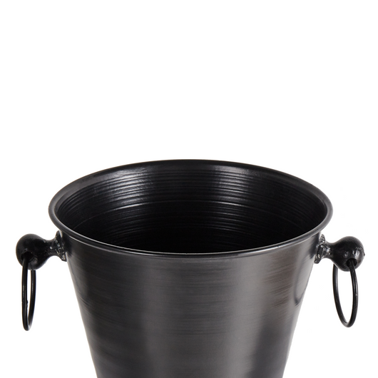 Secchiello per il ghiaccio in metallo argentato con manici Modern Champagne Cooler Accessorio per la casa glamour