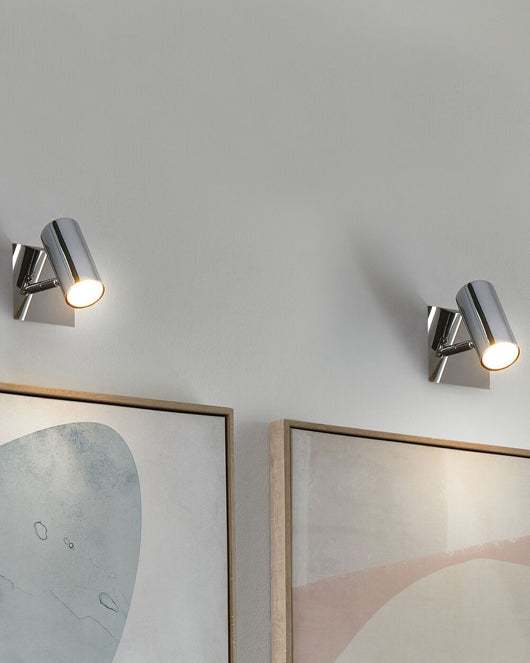 Lampade da Parete applique in Metallo Argento Orientabile Lucido Faretto Moderno